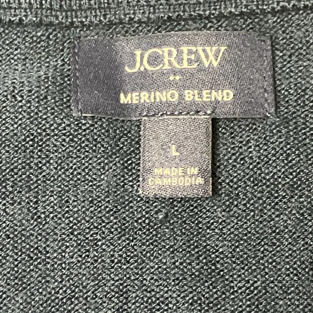 J‎ Crew Merino Blend Sweater Mens L Blue Minimal Preppy Classic Crewneck CL440